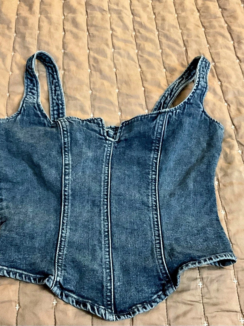 Gap Denim Corset Top Denim Overalls in Blue Size 0